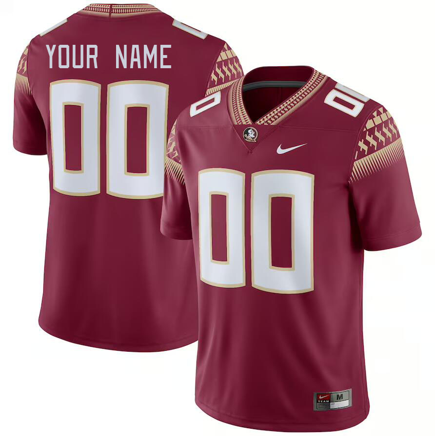 Custom Florida State Seminoles Name And Number College Football Jerseys Stitched-Garnet